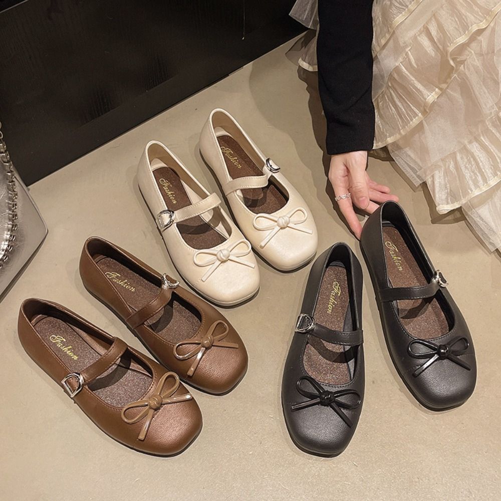 Mule Slip On - صنادل نسائية أنيقة بفيونكة لؤلؤية، مانعة