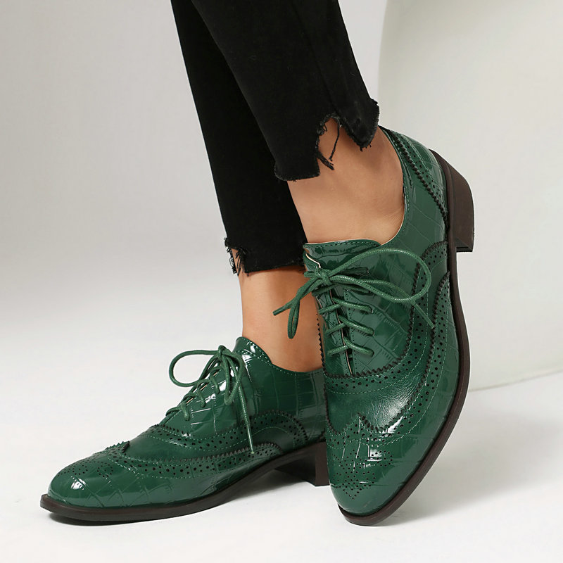 أحذية أكسفورد نسائية بنقشة حجر - مراجعة Oxford Lace Up Women وسعره