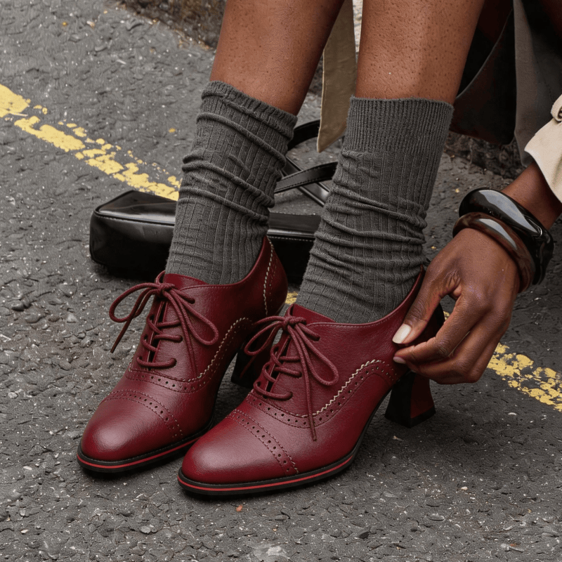 أحذية أكسفورد نسائية من الجلد  - مراجعة Oxford Lace Up Women وسعره