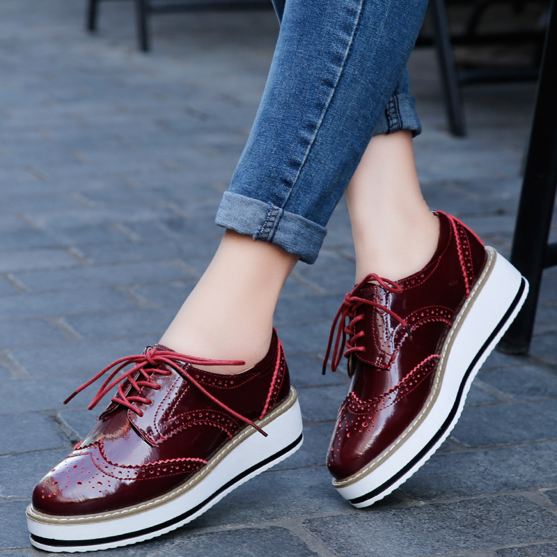 النساء أحذية خفيفة بدون كعب جل - مراجعة Oxford Lace Up Women وسعره